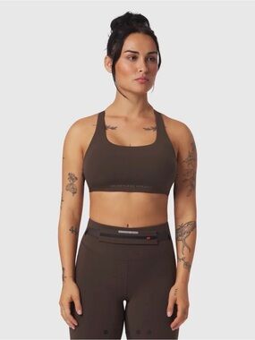 ASRV W039. LYCRA® HYBRID SPORTS BRA - DARK EARTH